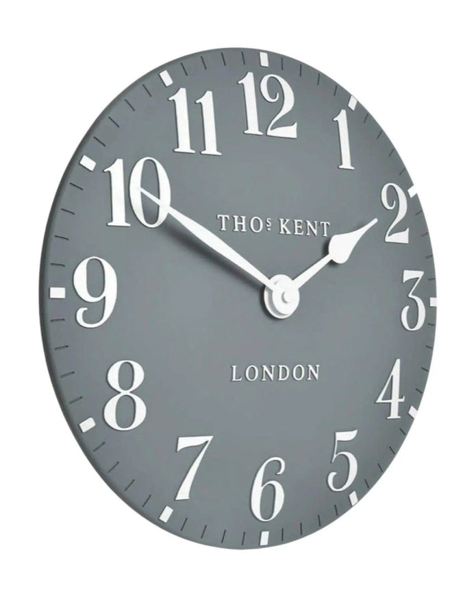Thomas Kent 12” Arabic Wall Clock Flax Blue - ClocksClocks - Lulu Loves Home
