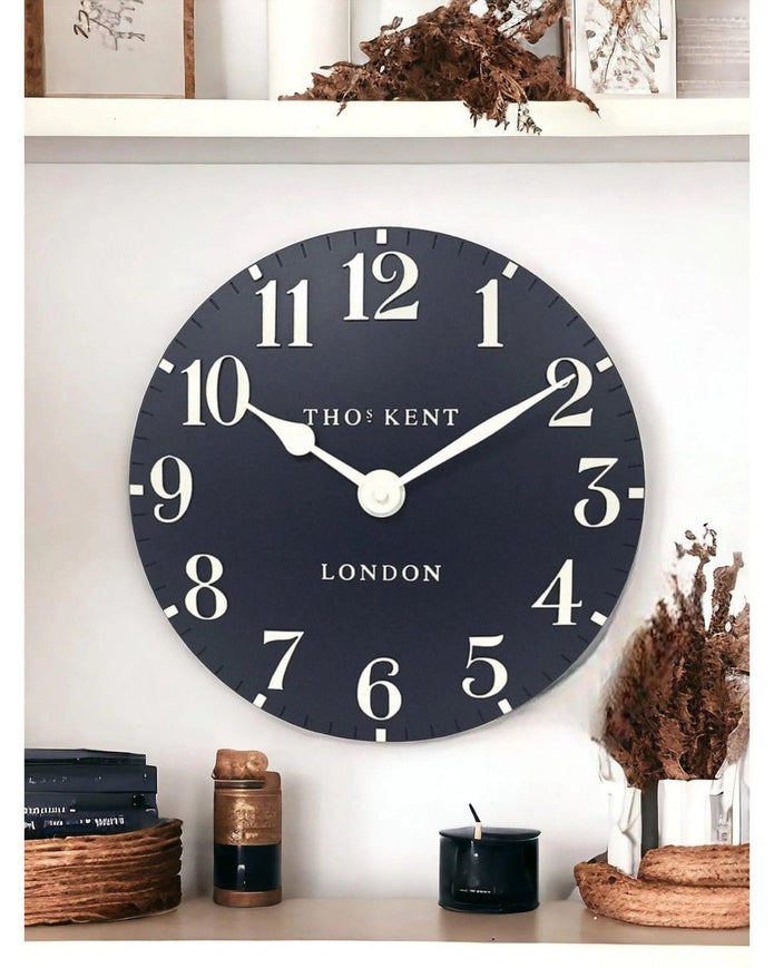Thomas Kent 12” Arabic Wall Clock Ink Blue - PRE ORDER FOUR WEEK DELIVERY - ClocksClocks - Lulu Loves Home