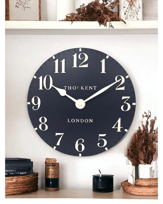 Thomas Kent 12” Arabic Wall Clock Ink Blue - PRE ORDER FOUR WEEK DELIVERY - ClocksClocks - Lulu Loves Home