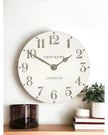 Thomas Kent 12” Arabic Wall Clock Limestone White - ClocksClocks - Lulu Loves Home