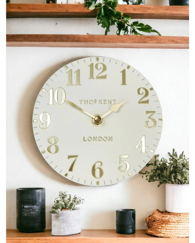 Thomas Kent 12” Arabic Wall Clock Oatmeal White - ClocksClocks - Lulu Loves Home