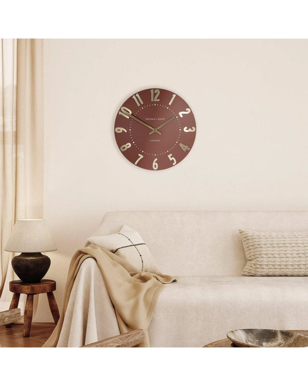 Thomas Kent 12" Mulberry Wall Clock Auburn Terracotta - PRE ORDER FOUR WEEK DELIVERY - ClocksClocks - Lulu Loves Home