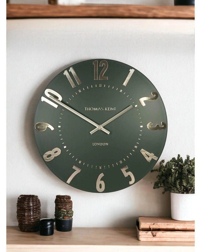 Thomas Kent 12” Mulberry Wall Clock Olive Green - PRE ORDER FOUR WEEK DELIVERY - ClocksClocks - Lulu Loves Home