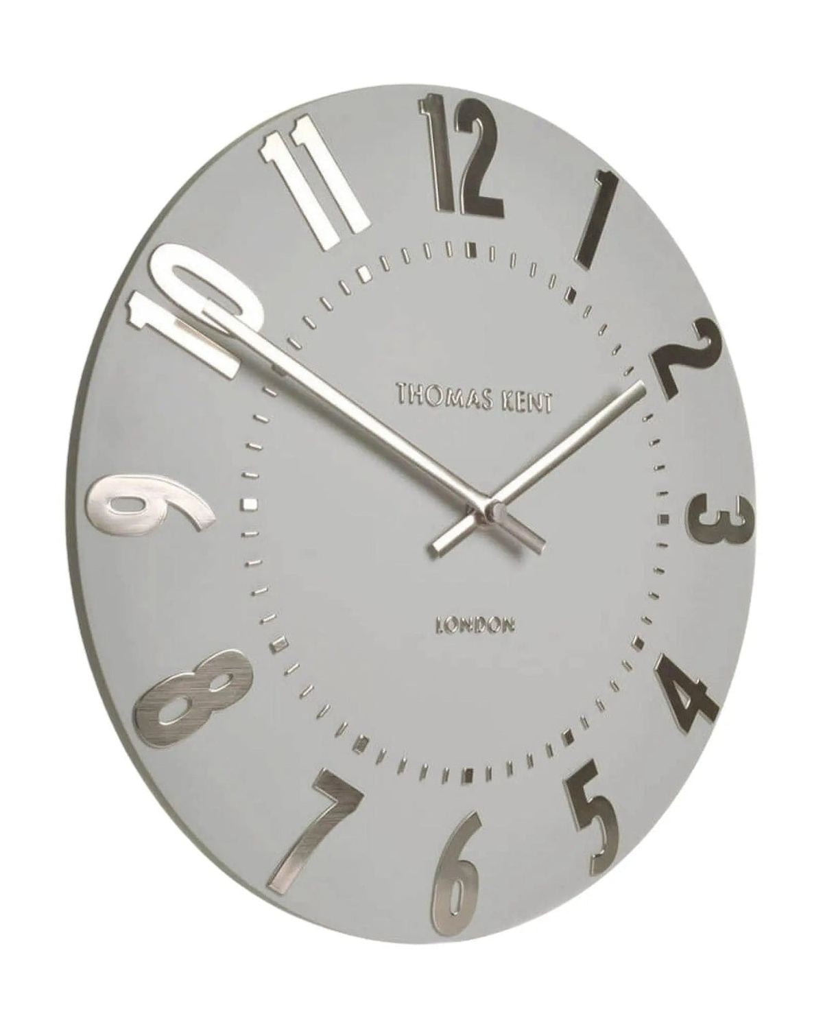 Thomas Kent 12” Mulberry Wall Clock Silver Cloud - ClocksClocks - Lulu Loves Home