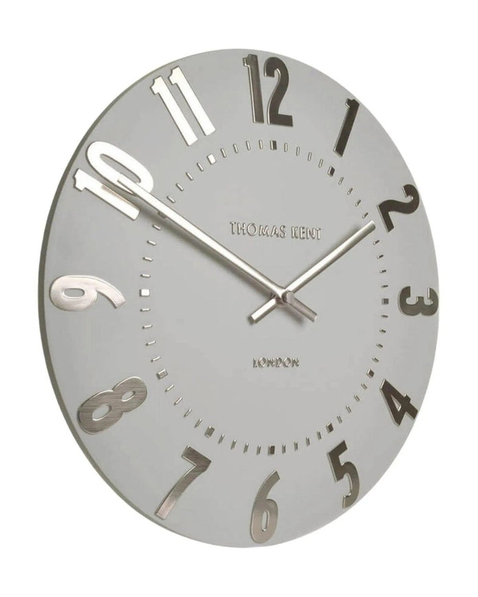 Thomas Kent 12” Mulberry Wall Clock Silver Cloud - ClocksClocks - Lulu Loves Home