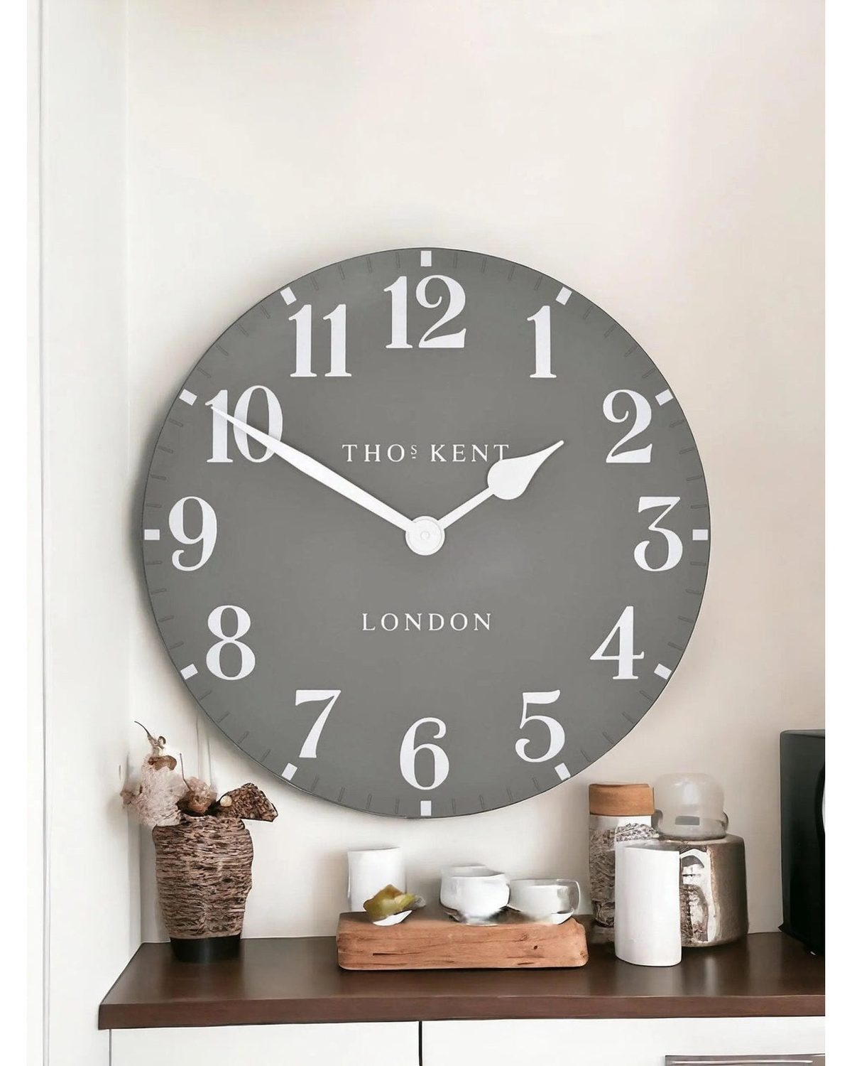 Thomas Kent 20” Arabic Wall Clock Dolphin Grey - PRE ORDER FOUR WEEK DELIVERY - ClocksClocks - Lulu Loves Home