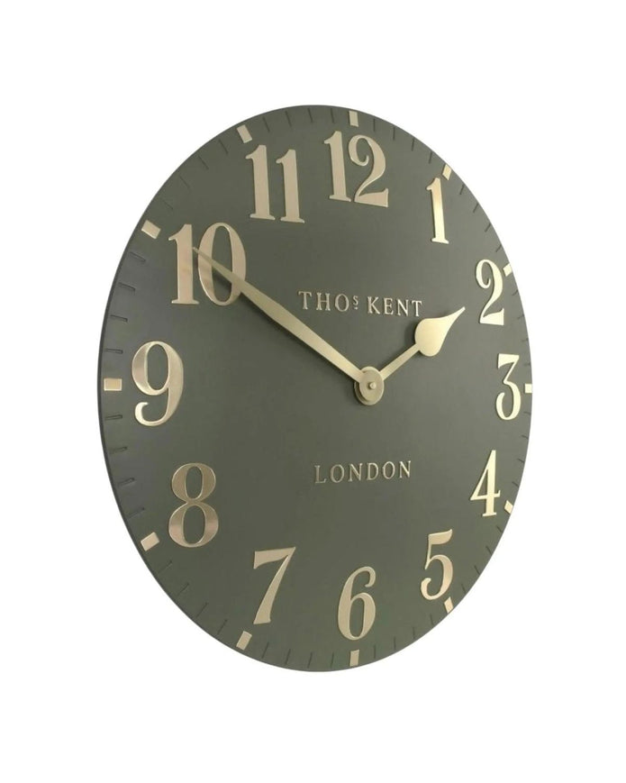 Thomas Kent 20” Arabic Wall Clock Lichen Green - PRE ORDER FOUR WEEK DELIVERY - ClocksClocks - Lulu Loves Home