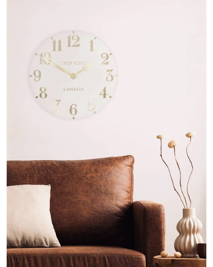 Thomas Kent 20” Arabic Wall Clock Oatmeal White - ClocksClocks - Lulu Loves Home