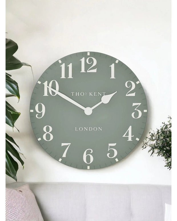 Thomas Kent 20” Arabic Wall Clock Seagrass Green - ClocksClocks - Lulu Loves Home