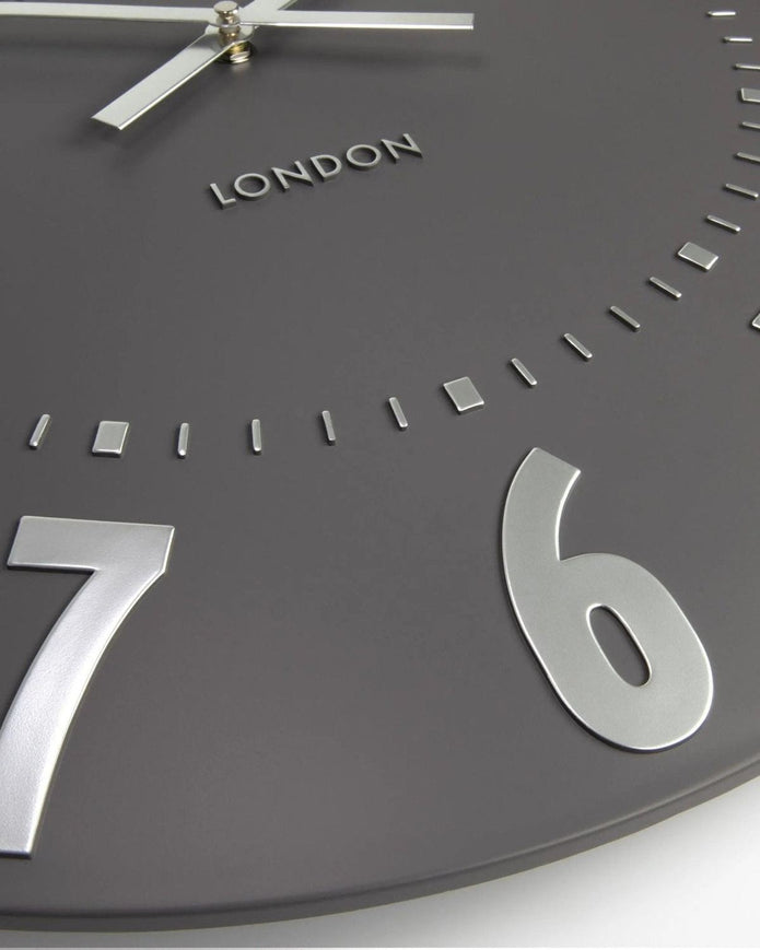 Thomas Kent 20” Mulberry Wall Clock Graphite Silver - PRE ORDER FOUR WEEK DELIVERY - ClocksClocks - Lulu Loves Home
