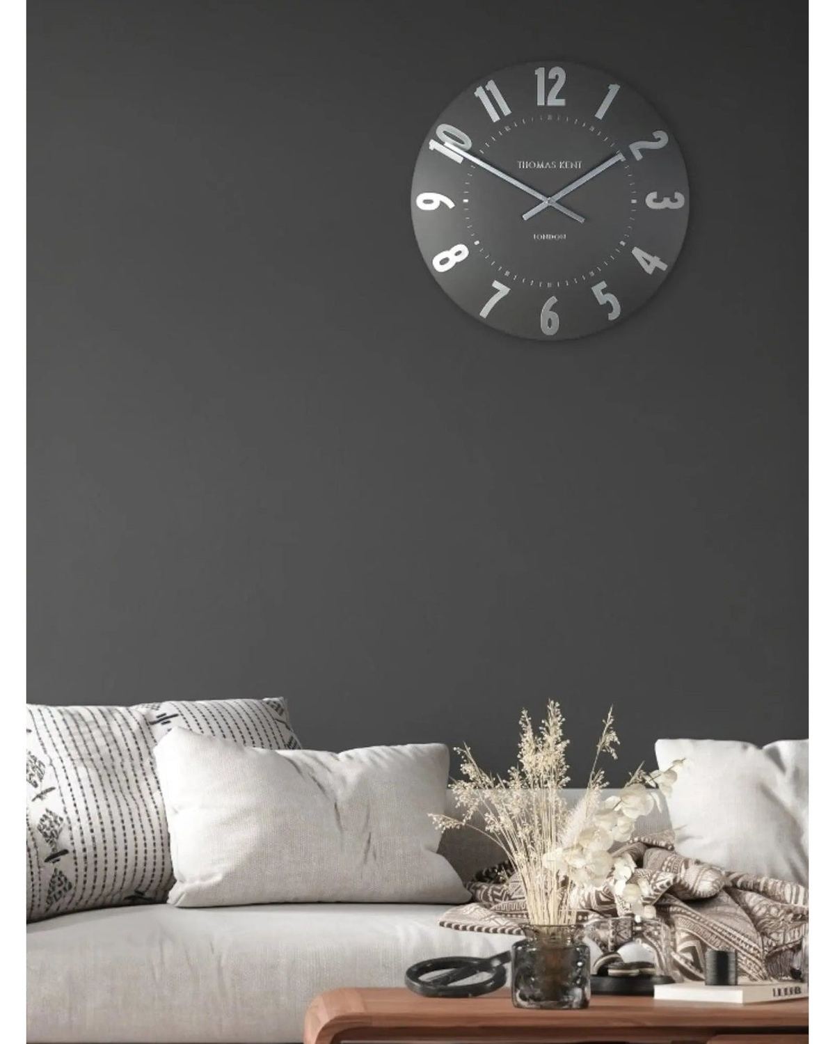Thomas Kent 20” Mulberry Wall Clock Graphite Silver - PRE ORDER FOUR WEEK DELIVERY - ClocksClocks - Lulu Loves Home