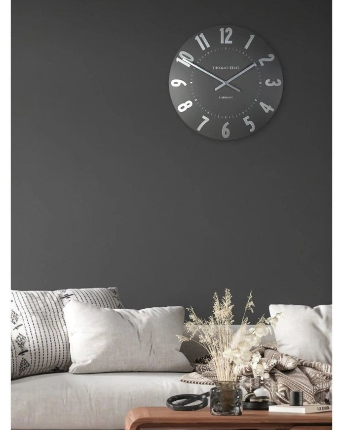 Thomas Kent 20” Mulberry Wall Clock Graphite Silver - PRE ORDER FOUR WEEK DELIVERY - ClocksClocks - Lulu Loves Home