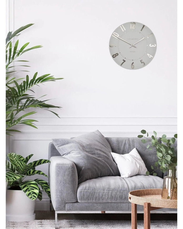 Thomas Kent 20” Mulberry Wall Clock Silver Cloud - PRE ORDER FOUR WEEK DELIVERY - ClocksClocks - Lulu Loves Home