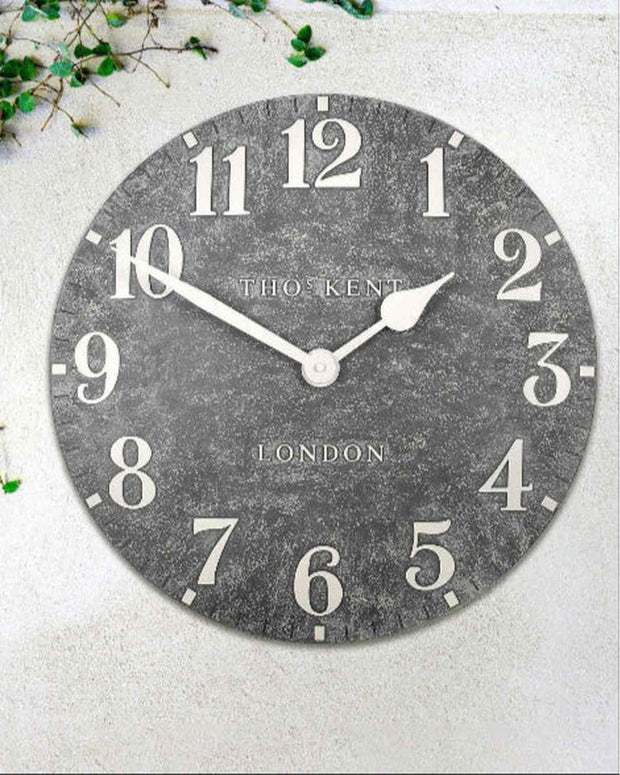 Thomas Kent 20" Outdoor Arabic Wall Clock Cement - PRE ORDER FOUR WEEK DELIVERY - ClocksClocks - Lulu Loves Home