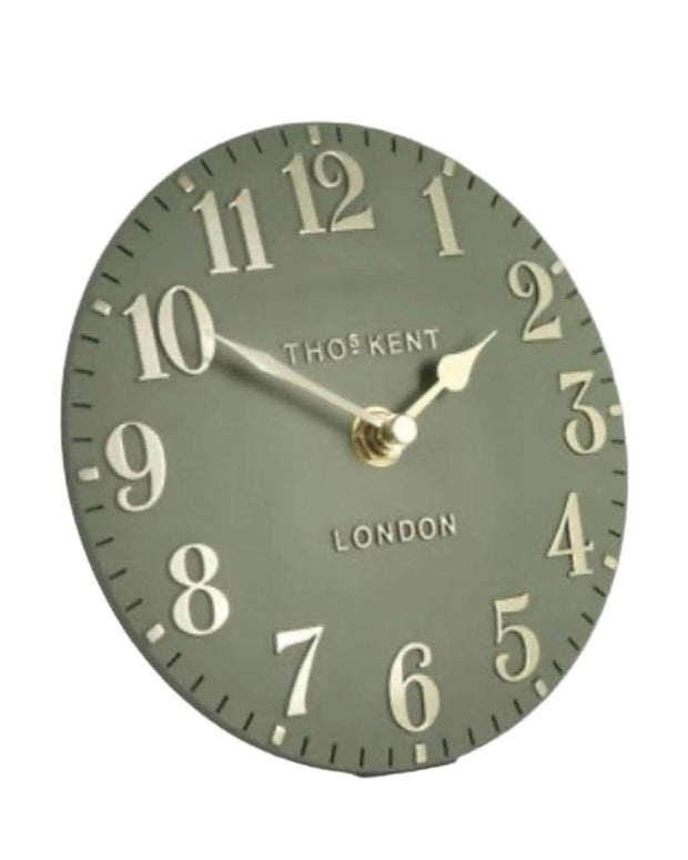 Thomas Kent 6" Arabic Mantle Clock Lichen Green - ClocksClocks - Lulu Loves Home