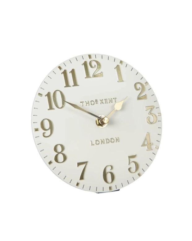 Thomas Kent 6" Arabic Mantle Clock Oatmeal White - ClocksClocks - Lulu Loves Home