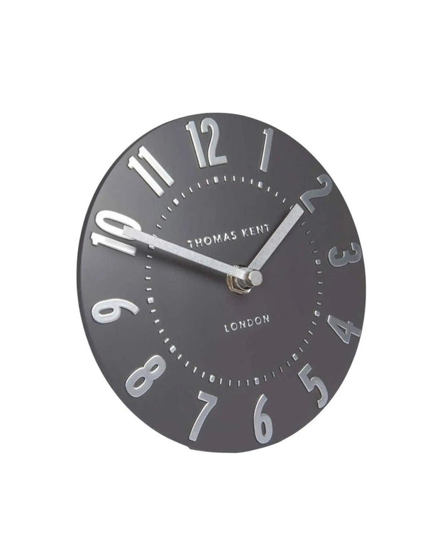 Thomas Kent 6" Mulberry Mantle Clock Graphite Silver - PRE ORDER FOUR WEEK DELIVERY - ClocksClocks - Lulu Loves Home