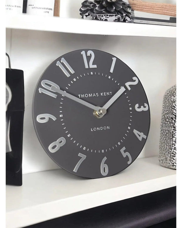 Thomas Kent 6" Mulberry Mantle Clock Graphite Silver - PRE ORDER FOUR WEEK DELIVERY - ClocksClocks - Lulu Loves Home