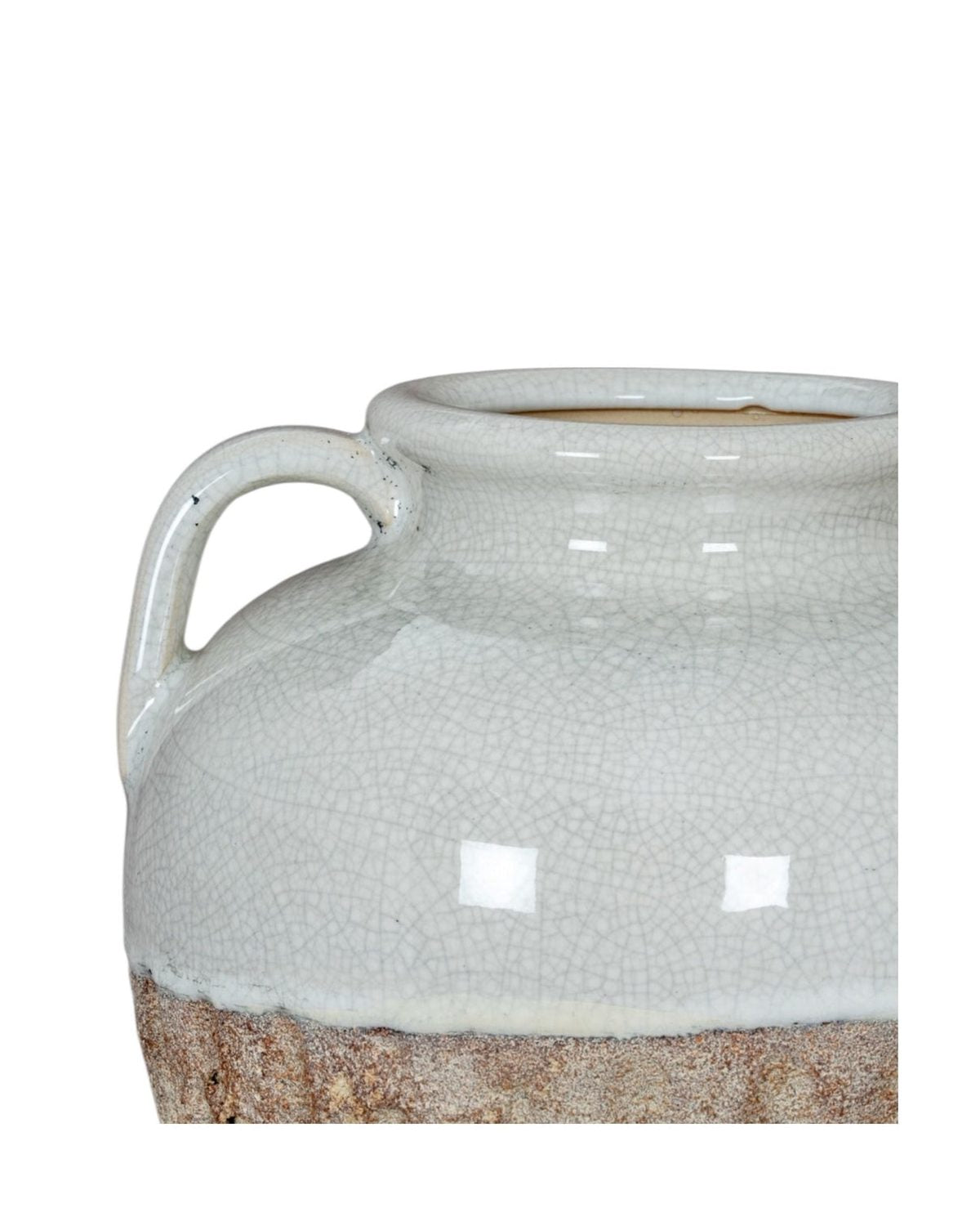 Thorne White And Beige Amphora Rustic Vase