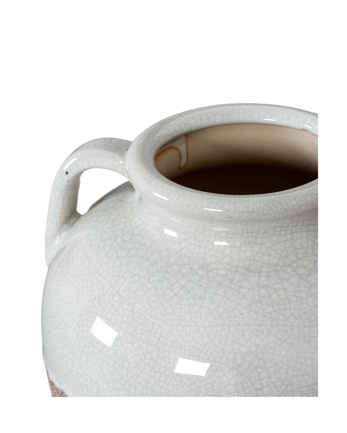 Thorne White And Beige Amphora Rustic Vase