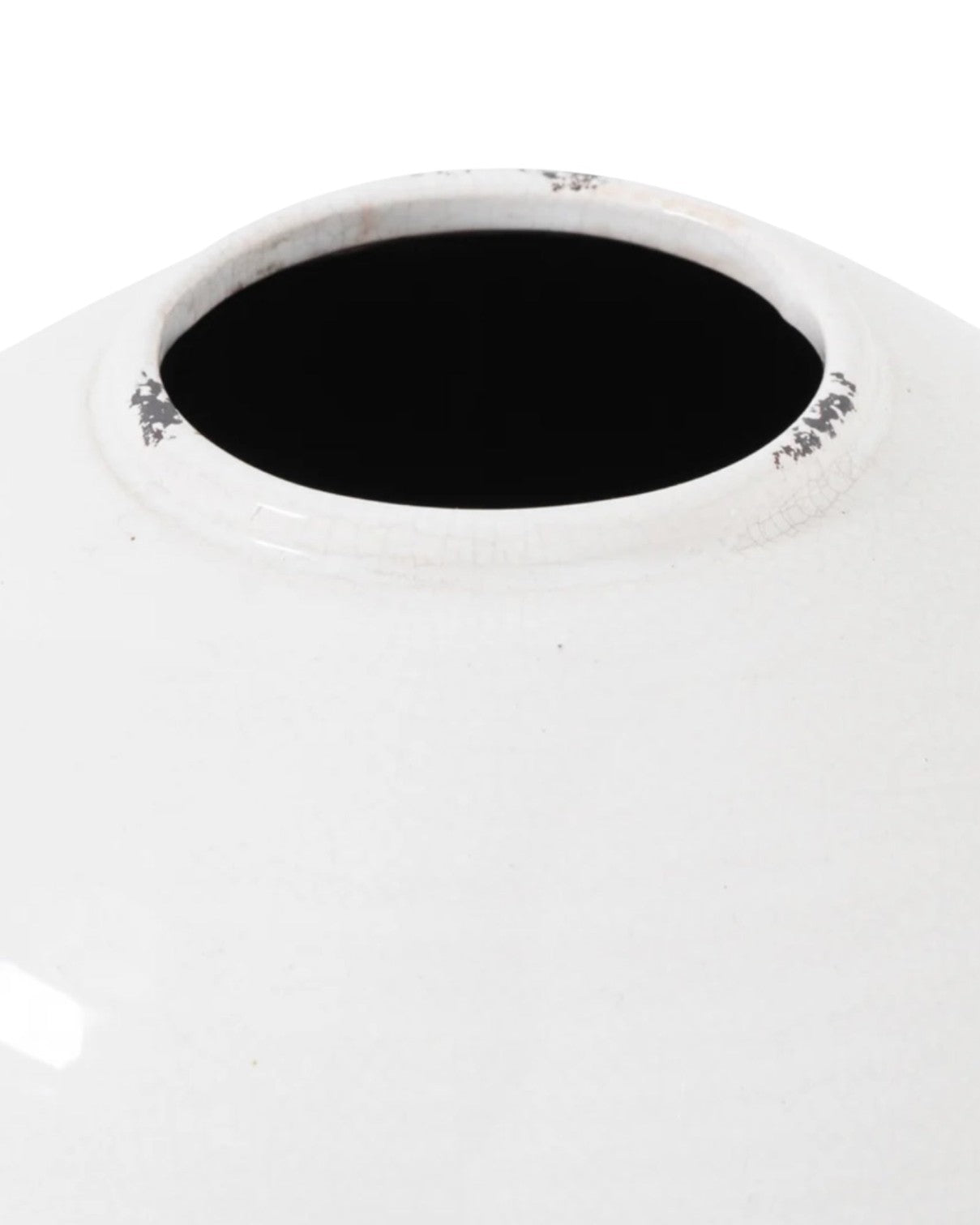 Tiber Glazed White Stone Vase