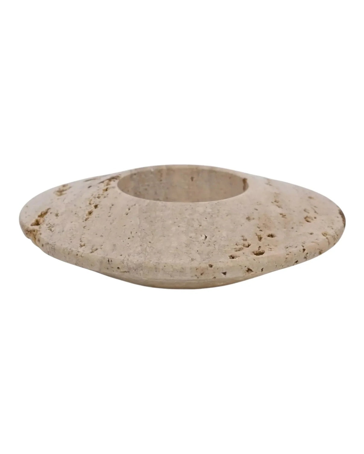 Travertine Disk Tea Light Holder