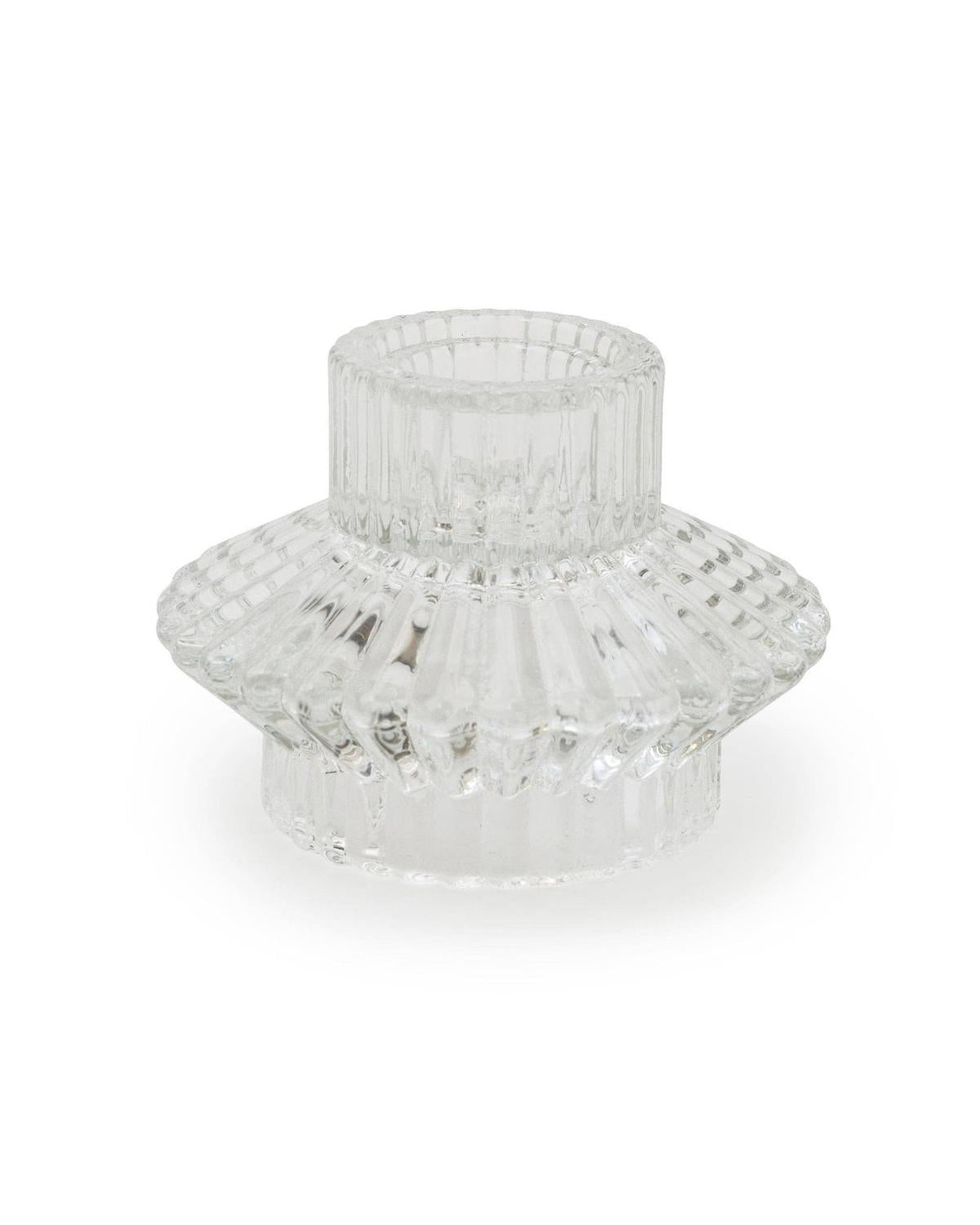 Two Way Glass Tea-light Or Dinner Candle holder