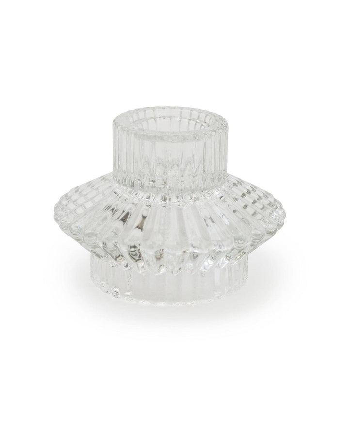 Two Way Glass Tea-light Or Dinner Candle holder