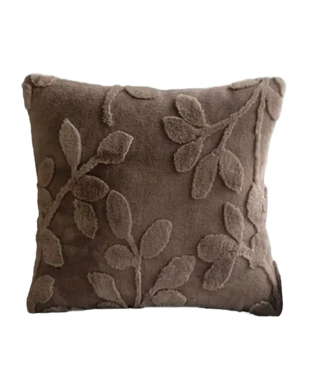 Velvet Brown Cushion Cover With Small Leaf Print - Seasonal Decor - EasterSeasonal Decor - Easter - Lulu Loves Home