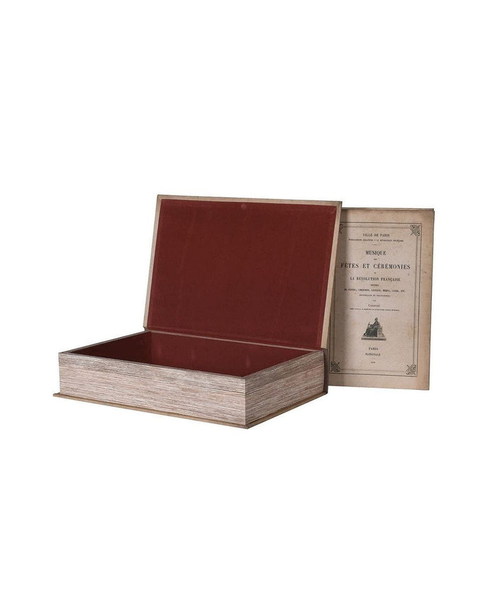 Vintage Cream And Black Design Storage Book Boxes - Set of 2