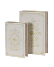 Vintage Cream And Gold Design Storage Book Boxes - Set of 2