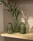 Olive Green Glass Bottle Bud Vase - Home DecorHome Decor - Lulu Loves Home