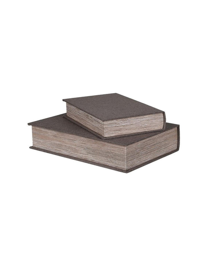 Vintage Grey Design Storage Book Boxes - Set of 2