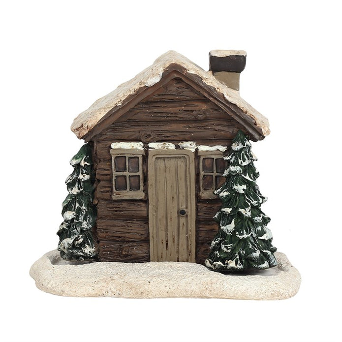 Christmas Log Cabin House Incense Cone Burner and Box Of Cones