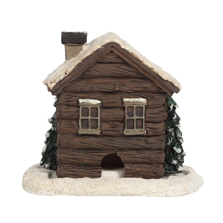 Christmas Log Cabin House Incense Cone Burner and Box Of Cones
