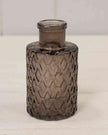 Warm Grey Glass Mini Bottle Bud Vase