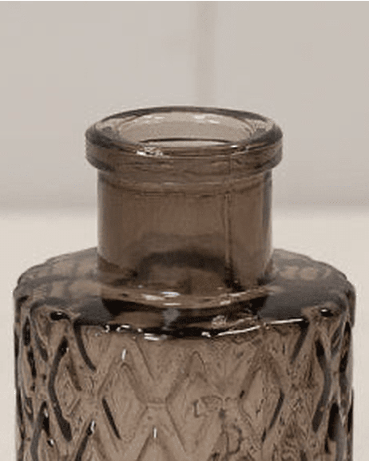 Warm Grey Glass Mini Bottle Bud Vase