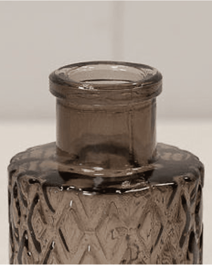 Warm Grey Glass Mini Bottle Bud Vase