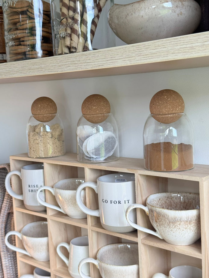 Starlight Express glass cork ball lidded pantry storage jar for kitchen and dining, with clear glass and cork lid.
