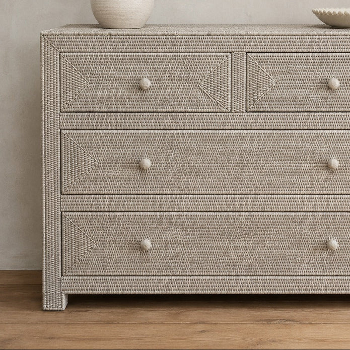 Rattan Large Rectangular Chest Of Drawers - PRE ORDER MID SEPTEMBER DELIVERY