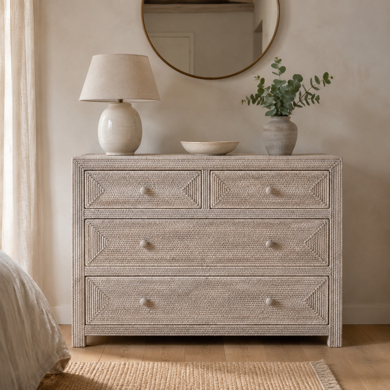 Rattan Large Rectangular Chest Of Drawers - PRE ORDER MID SEPTEMBER DELIVERY