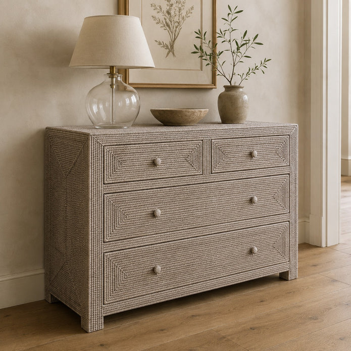 Rattan Large Rectangular Chest Of Drawers - PRE ORDER MID SEPTEMBER DELIVERY