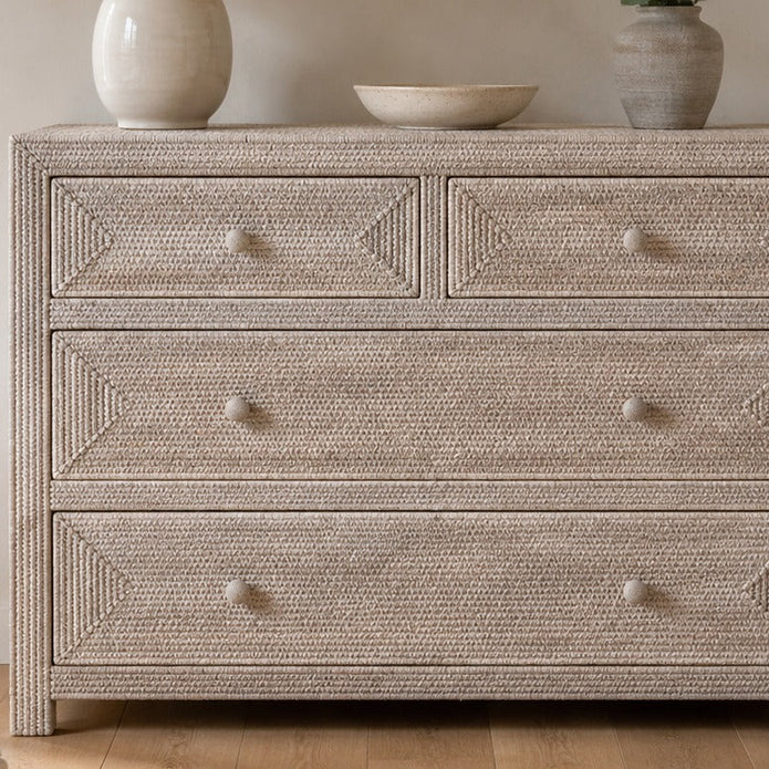 Rattan Large Rectangular Chest Of Drawers - PRE ORDER MID SEPTEMBER DELIVERY