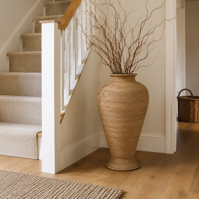 Rattan Large Floor Standing Vase