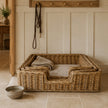 Rattan Wicker Rectangular Dog Bed