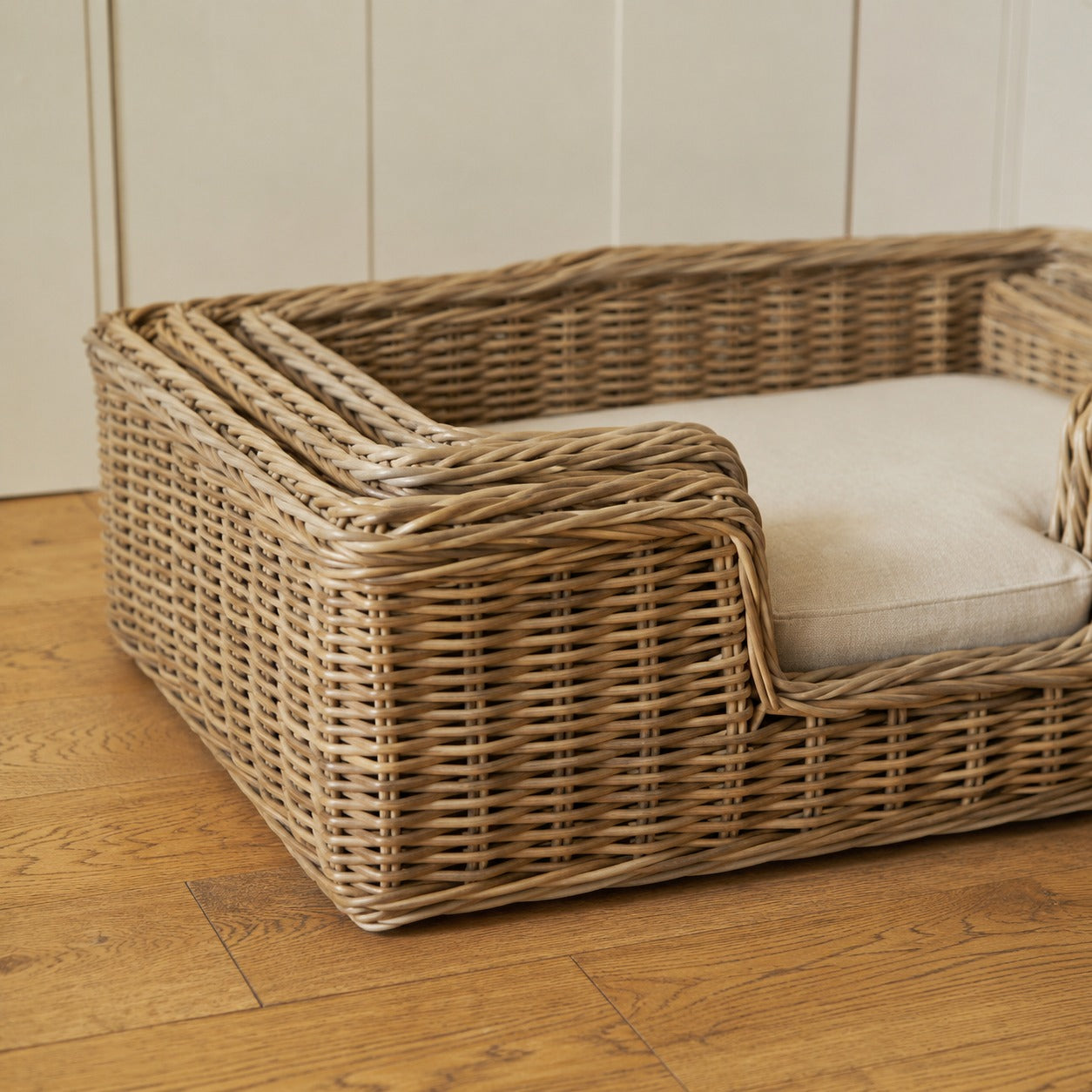 Rattan Wicker Rectangular Dog Bed