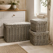 Rattan Wicker Lidded Storage Trunk