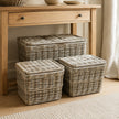 Rattan Wicker Lidded Storage Trunk