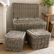 Rattan Wicker Lidded Storage Trunk