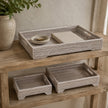 Rattan Rectangle Footed Tray With Handles